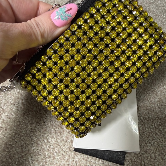 Alexander Wang Nano Rhinestone Crystal Embellished Shoulder Bag NWT in Yellow - Picture 13 of 17